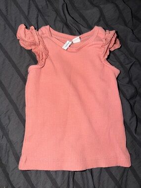 Janie and Jack Coral Pink Ruffle Sleeve Tank Top